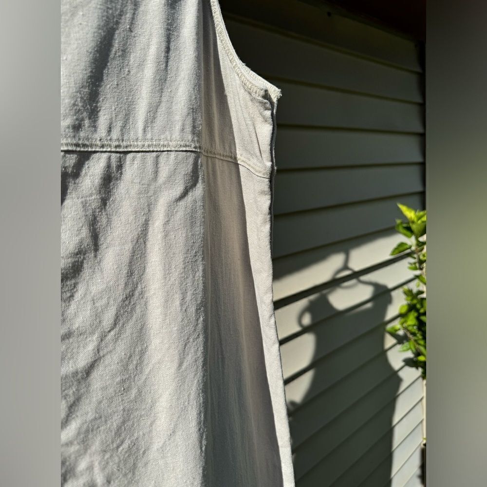 White Stag Linen Blend Lagenlook Tank Maxi Dress Shift Boho Size M Coastal Airy — image 8 of 8